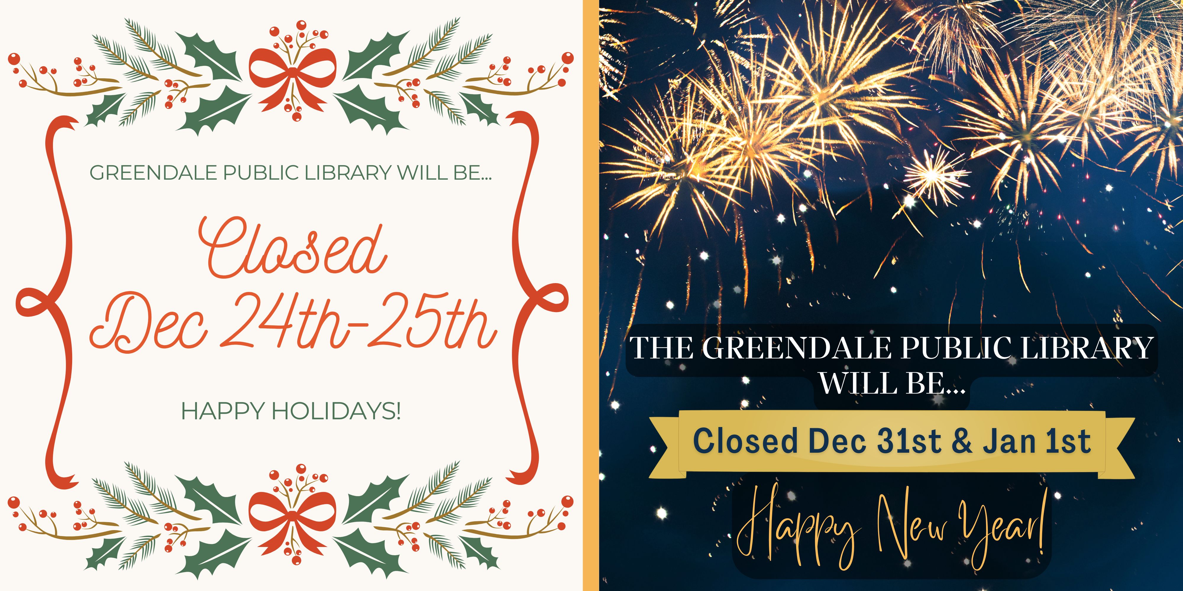 December Library Closures