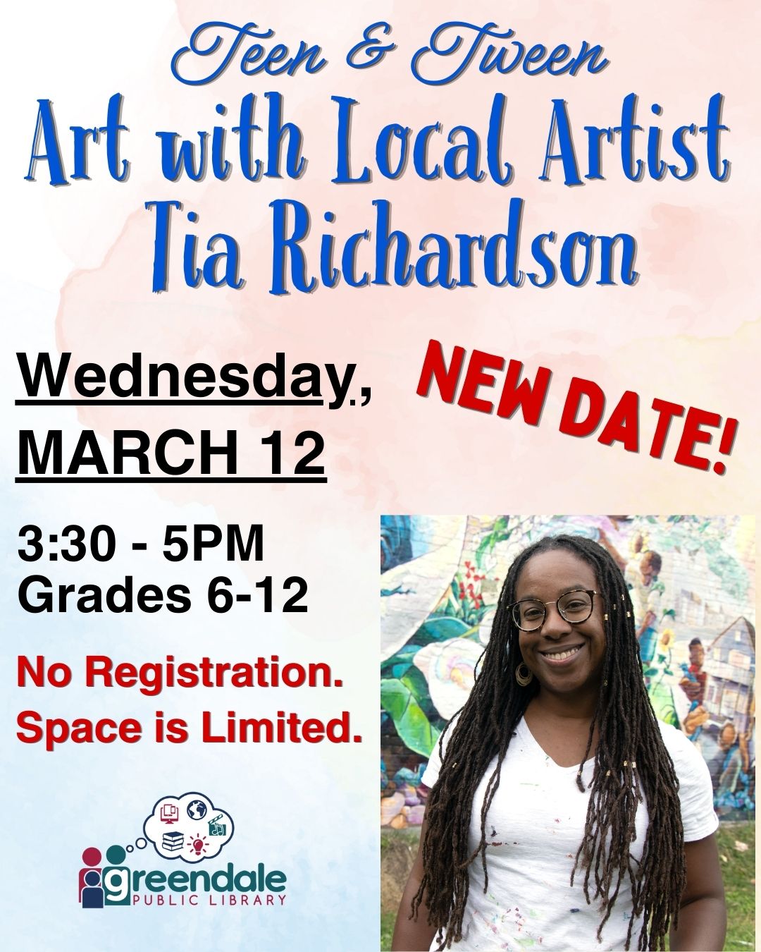 New Date for Teen & Tween Art with Artist Tia Richardson