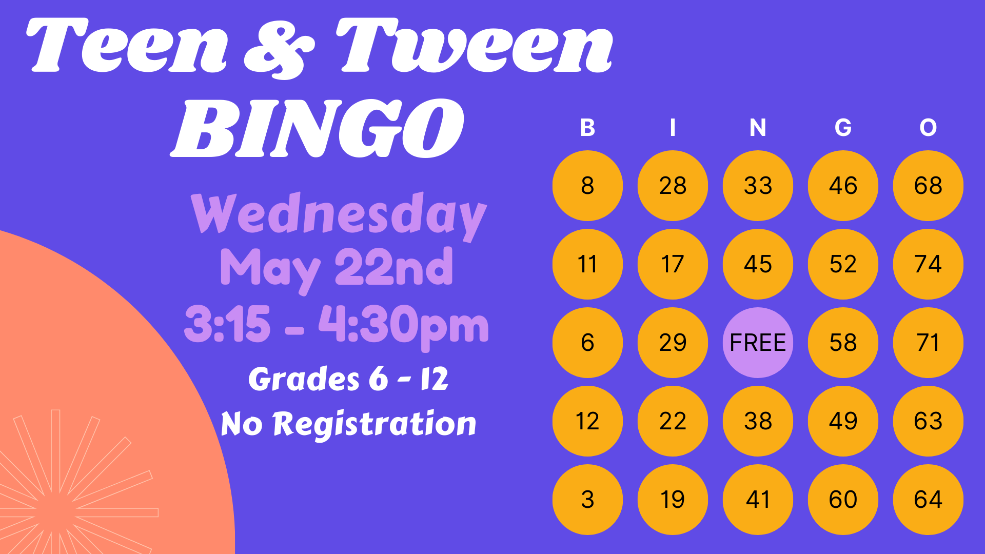 Teen & Tween Bingo